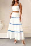 Contrast Trim Cami and Maxi Skirt Set - Trendsi - Flyclothing LLC