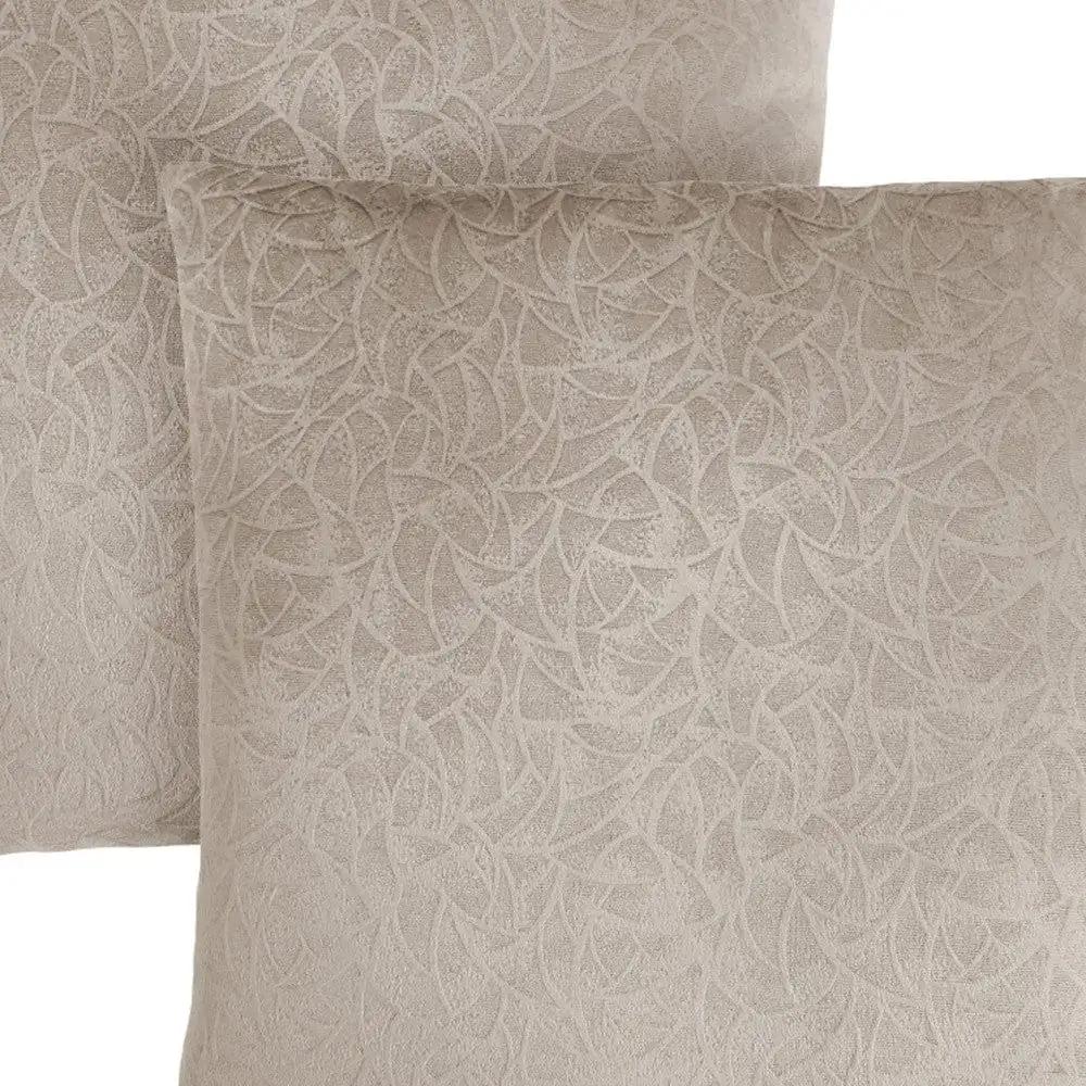 Set Of Two 18" X 18" Taupe Velvet Polyester Floral Zippered Pillow - Homeroots - Flyclothing LLC