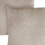 Set Of Two 18" X 18" Taupe Velvet Polyester Floral Zippered Pillow - Homeroots - Flyclothing LLC