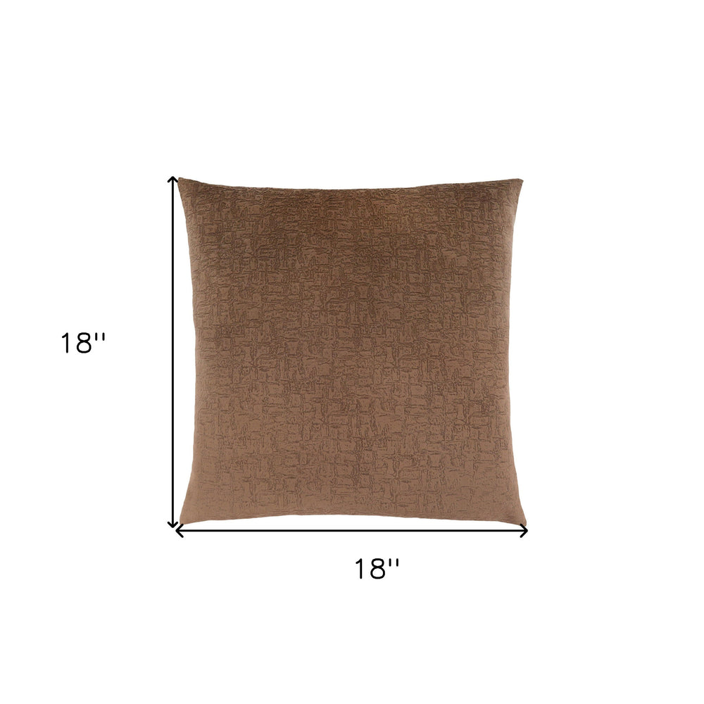 Set Of Two 18" X 18" Brown Velvet Polyester Mosaic Zippered Pillow - Homeroots - Flyclothing LLC