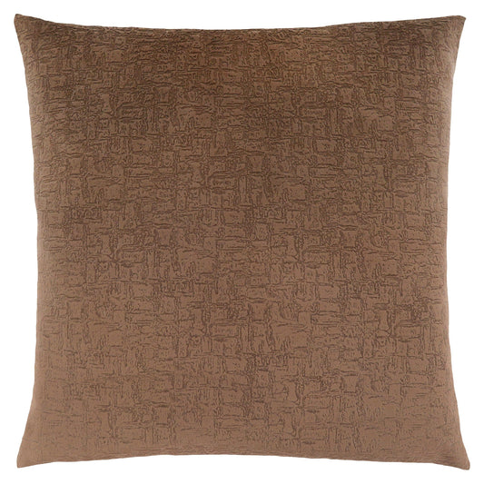 Set Of Two 18" X 18" Brown Velvet Polyester Mosaic Zippered Pillow - Homeroots