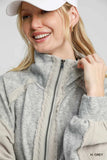 Umgee Two-Way Jacquard Zip-Up Jacket - Trendsi - Flyclothing LLC