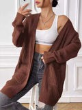 Open Front Drop Shoulder Cardigan - Trendsi - Flyclothing LLC