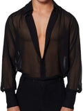 Men's Full Size Collared Neck Long Sleeve Shirt Plus Size - Trendsi - Flyclothing LLC