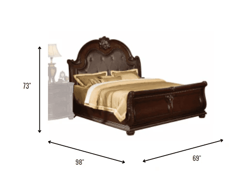 Brown Solid Wood Bed Frame - Homeroots - Flyclothing LLC
