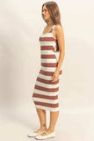 HYFVE Striped Scoop Neck Wide Strap Knit Dress - Trendsi - Flyclothing LLC