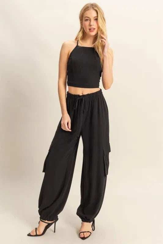 HYFVE Crop Top and Cargo Pants Set - Trendsi - Flyclothing LLC