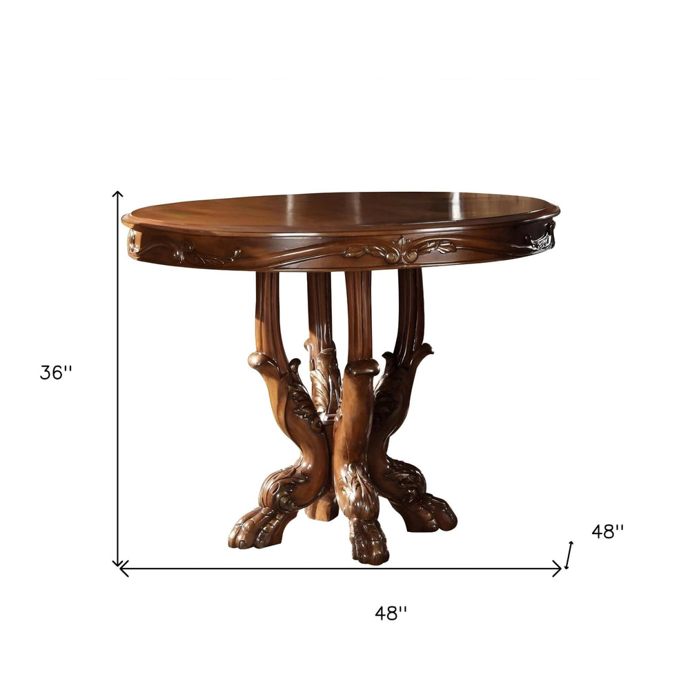 48" Brown Solid Wood Dining Table - Homeroots - Flyclothing LLC