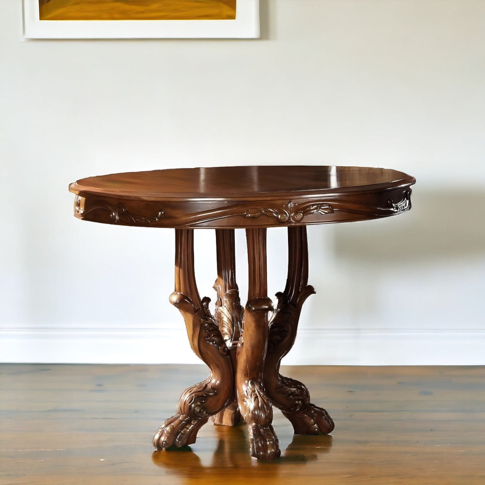 48" Brown Solid Wood Dining Table - Homeroots - Flyclothing LLC