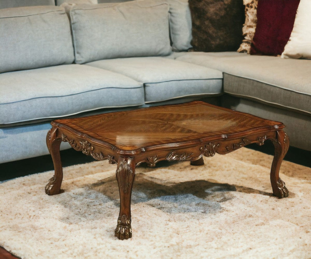 54" Brown Solid Wood Coffee Table - Homeroots - Flyclothing LLC