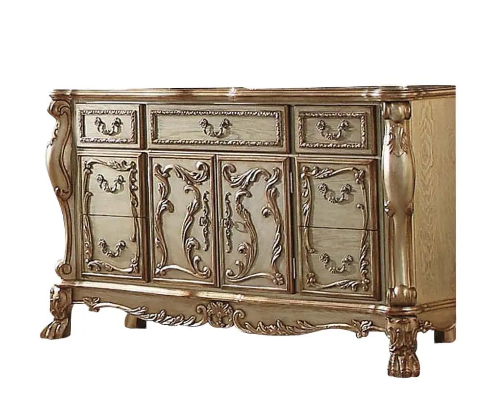 20" Gold Solid Wood Combo Dresser - Homeroots - Flyclothing LLC