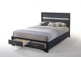 Beige And Black Upholstered Wooltwo Drawer Bed - Homeroots - Flyclothing LLC