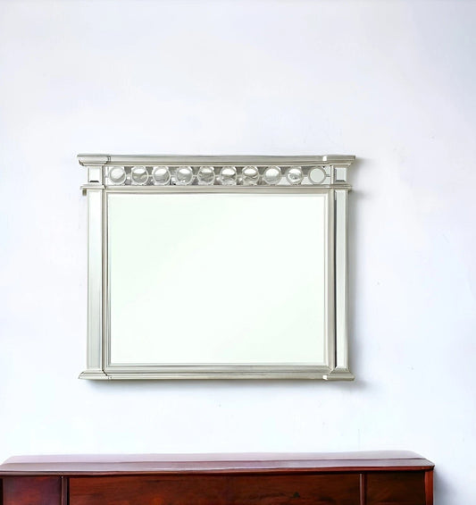 42" Silver Framed Dresser Mirror - Homeroots