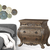 34" Champagne Novelty Three Drawers Solid Wood Nightstand - Homeroots - Flyclothing LLC