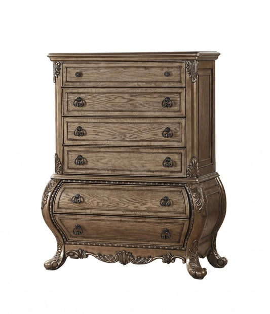 21" X 42" X 57" Vintage Oak Wood Chest - Homeroots