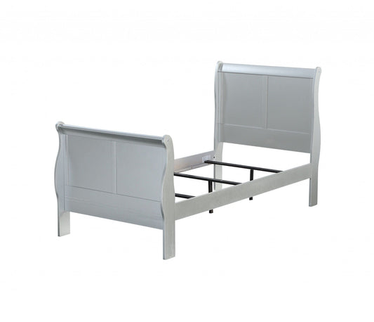 41" X 85" X 47" Platinum Wood Twin Bed - Homeroots