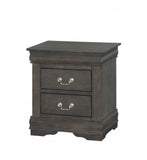 24" Gray Two Drawers Nightstand - Homeroots - Flyclothing LLC