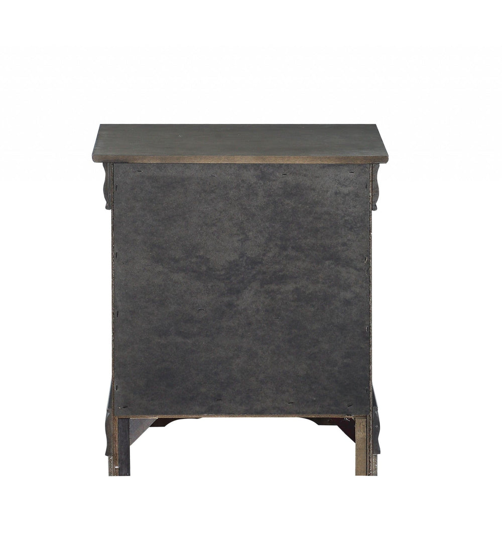 24" Gray Two Drawers Nightstand - Homeroots - Flyclothing LLC