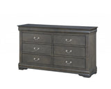 15" Gray Solid Wood Double Dresser - Homeroots - Flyclothing LLC