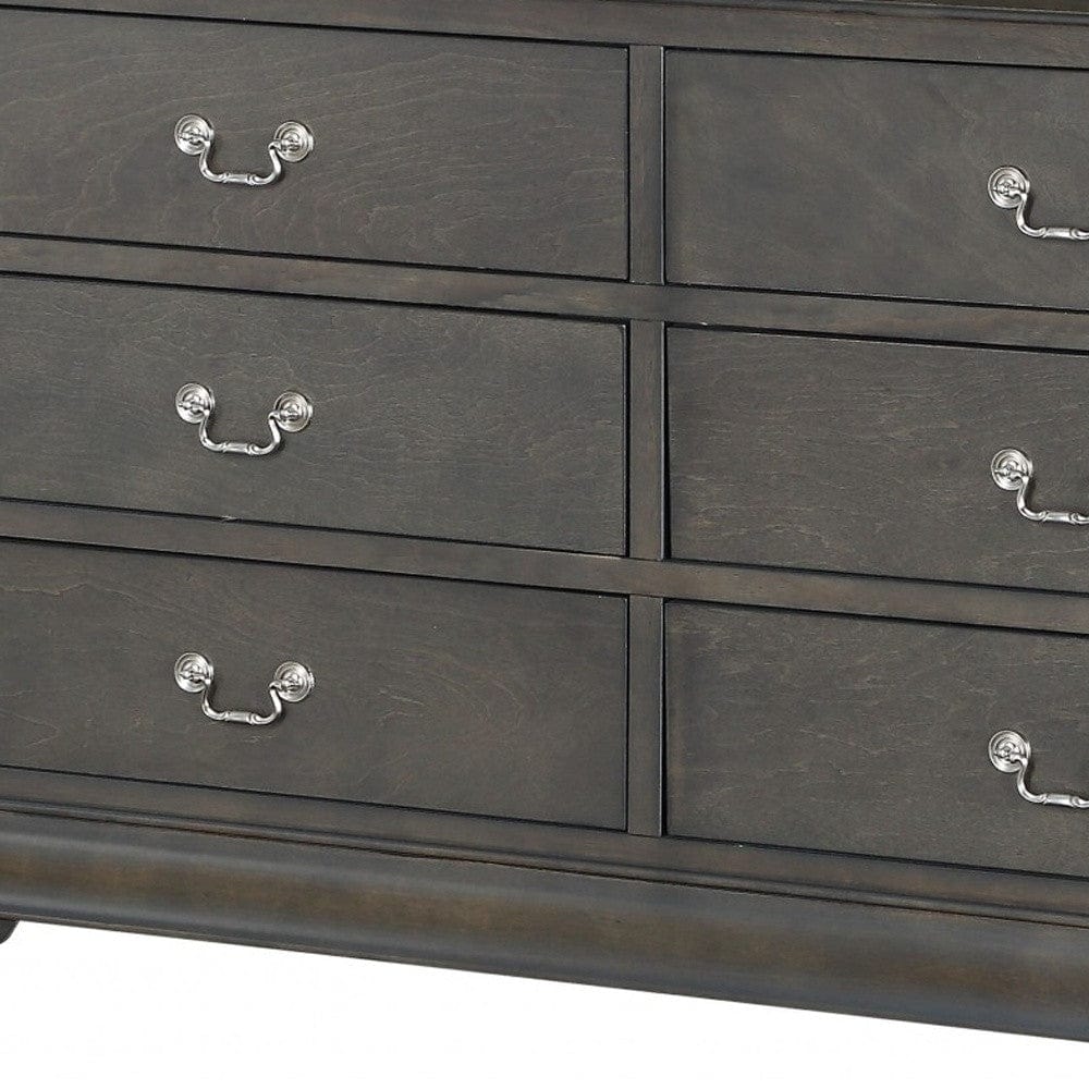 15" Gray Solid Wood Double Dresser - Homeroots - Flyclothing LLC