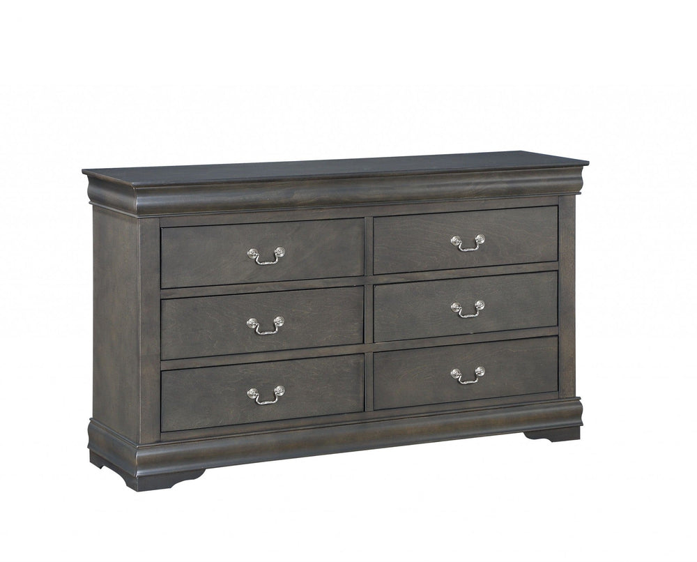 15" Gray Solid Wood Double Dresser - Homeroots - Flyclothing LLC