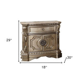 29" Champagne One Drawer Faux Marble and Solid Wood Nightstand With Storage - Homeroots - Flyclothing LLC