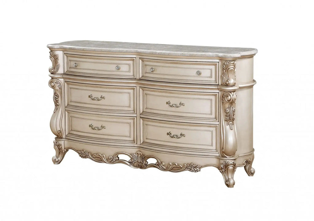 21" Beige Solid Wood Double Dresser - Homeroots - Flyclothing LLC