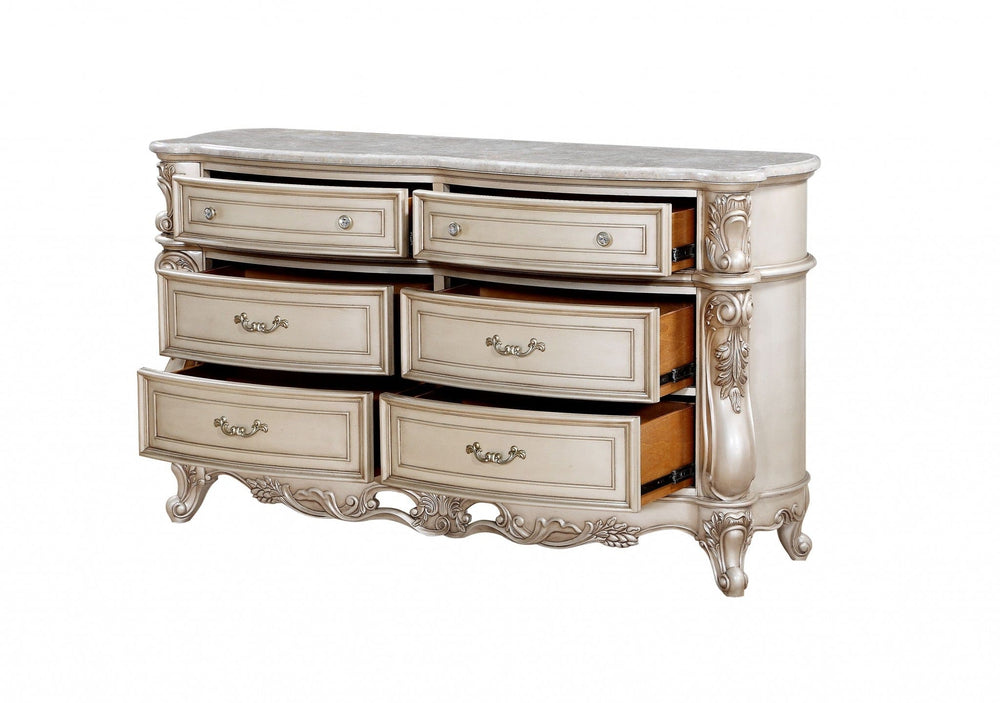 21" Beige Solid Wood Double Dresser - Homeroots - Flyclothing LLC