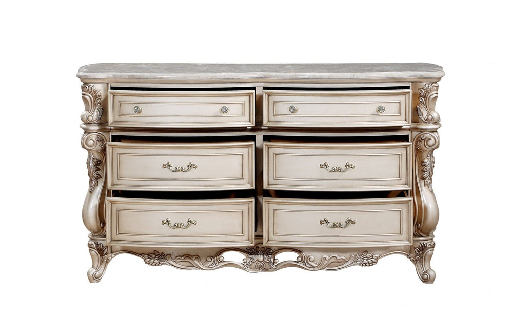 21" Beige Solid Wood Double Dresser - Homeroots - Flyclothing LLC