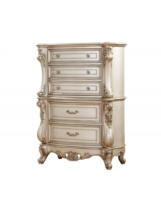 21" X 42" X 56" Antique White Wood Chest - Homeroots