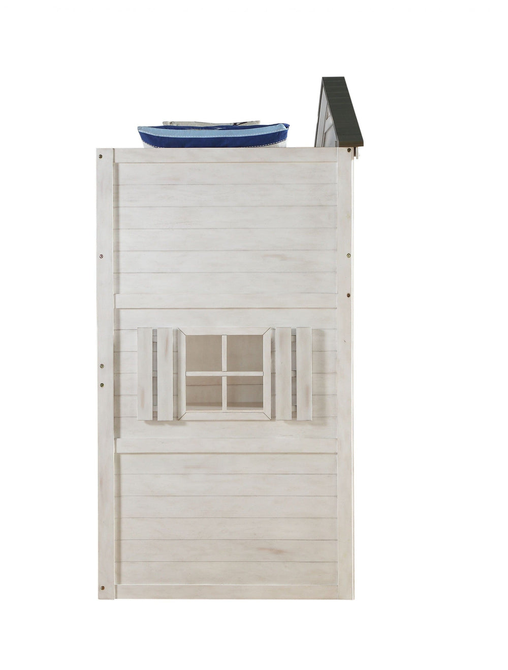 43" X 80" X 88" Weathered White Washed Gray Wood Loft Bed (Twin Size) - Homeroots - Flyclothing LLC