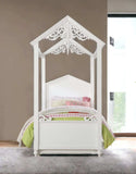 Twin White Canopy Bed - Homeroots - Flyclothing LLC