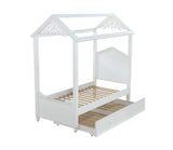 Twin White Canopy Bed - Homeroots - Flyclothing LLC