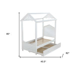 Twin White Canopy Bed - Homeroots - Flyclothing LLC