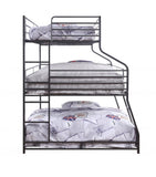 62" X 83" X 74" Gunmetal Metal Triple Bunk Bed Twinfullqueen - Homeroots - Flyclothing LLC