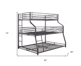 62" X 83" X 74" Gunmetal Metal Triple Bunk Bed Twinfullqueen - Homeroots - Flyclothing LLC