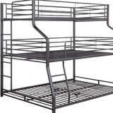 62" X 83" X 74" Gunmetal Metal Triple Bunk Bed Twinfullqueen - Homeroots - Flyclothing LLC
