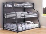 62" X 83" X 74" Gunmetal Metal Triple Bunk Bed Twinfullqueen - Homeroots - Flyclothing LLC