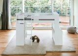 45" X 92" X 66" White Wood Veneer (Laminated) Loft Bed - Homeroots - Flyclothing LLC