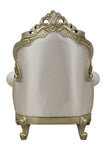 40" Cream And Antiqued White Fabric Damask Tufted Arm Chair And Toss Pillow - Homeroots