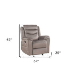 37" Brown Velvet Recliner - Homeroots - Flyclothing LLC