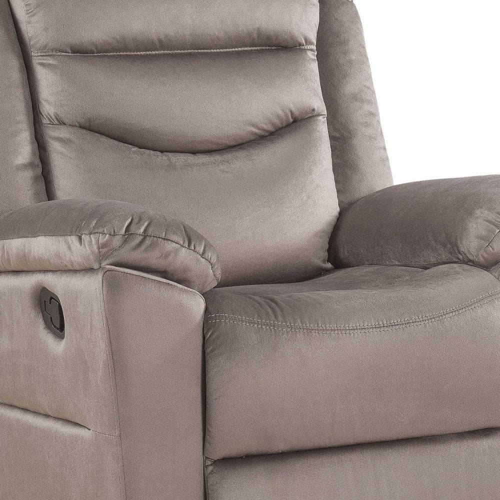 37" Brown Velvet Recliner - Homeroots - Flyclothing LLC