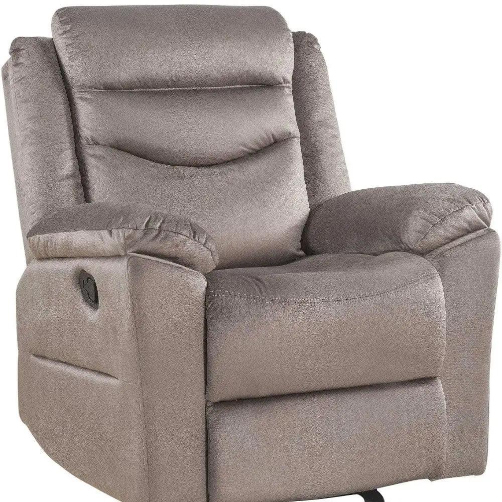 37" Brown Velvet Recliner - Homeroots - Flyclothing LLC