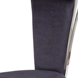 Set of Two Black And Silver Upholstered Fabric Dining Side Chairs - Homeroots - Flyclothing LLC