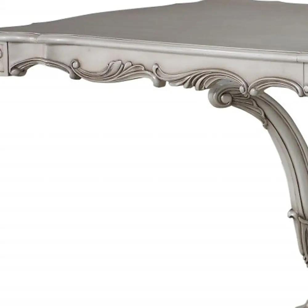 44" Off White Solid Wood Pedestal Base Dining Table - Homeroots - Flyclothing LLC