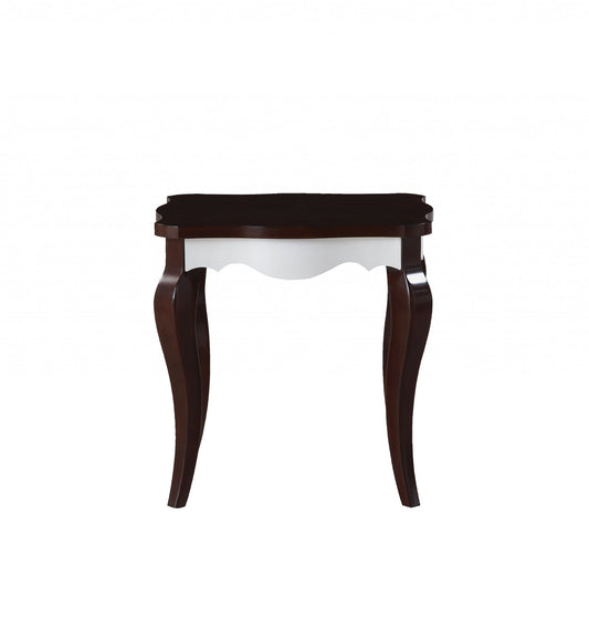 24" Dark Brown Solid Wood End Table - Homeroots