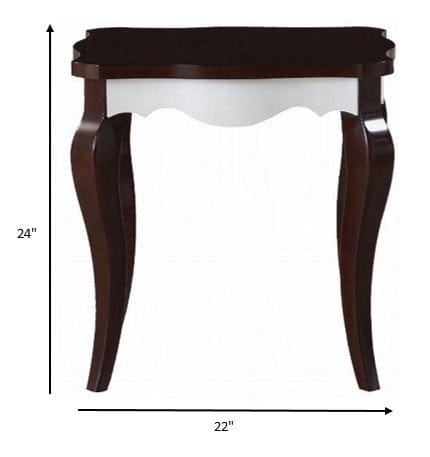 24" Dark Brown Solid Wood End Table - Homeroots - Flyclothing LLC