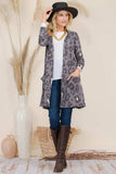 Celeste Full Size Leopard Open Front Contrast Cardigan - Trendsi - Flyclothing LLC