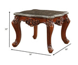 25" Walnut Faux Marble Square End Table - Homeroots - Flyclothing LLC