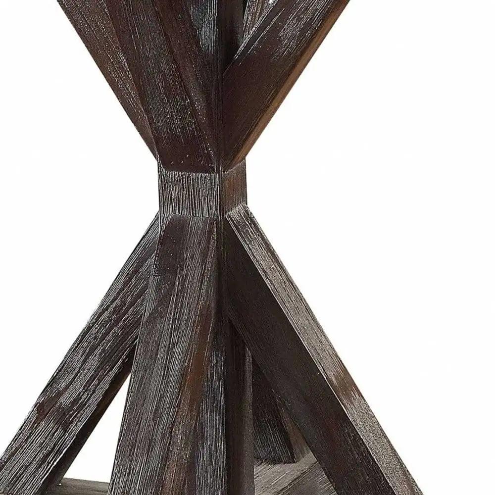 24" Espresso And White Faux Marble Square End Table - Homeroots - Flyclothing LLC